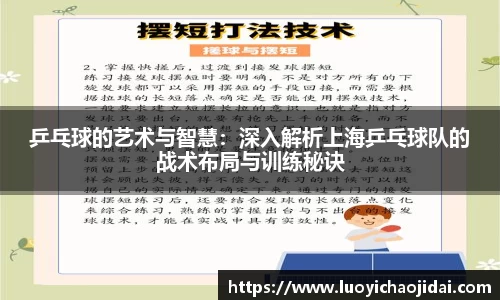 乒乓球的艺术与智慧：深入解析上海乒乓球队的战术布局与训练秘诀